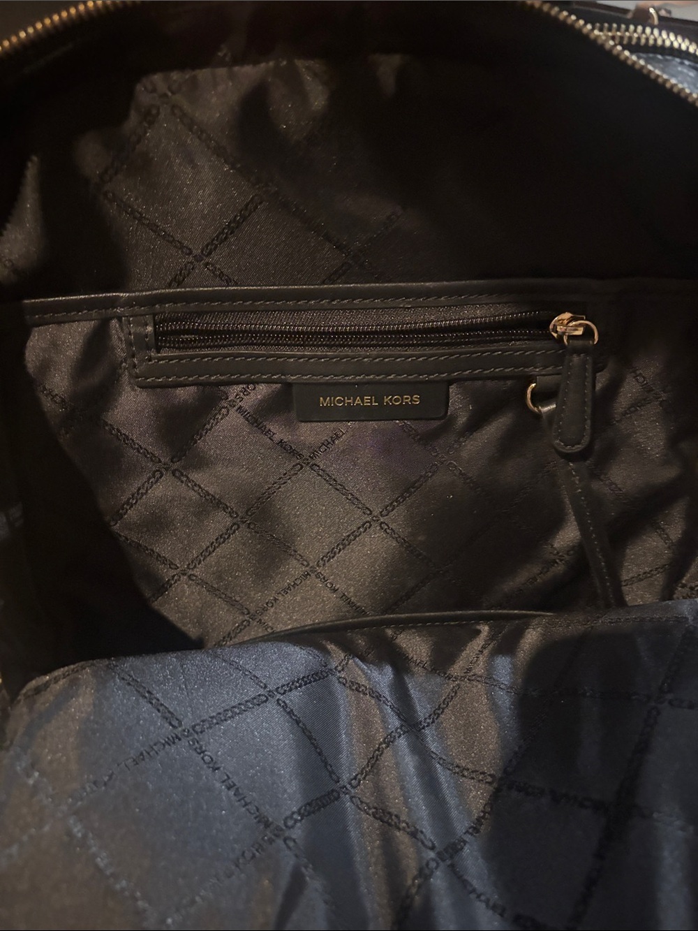 Michael Kors Black Leather Laptop Backpack - Picture 2 of 3